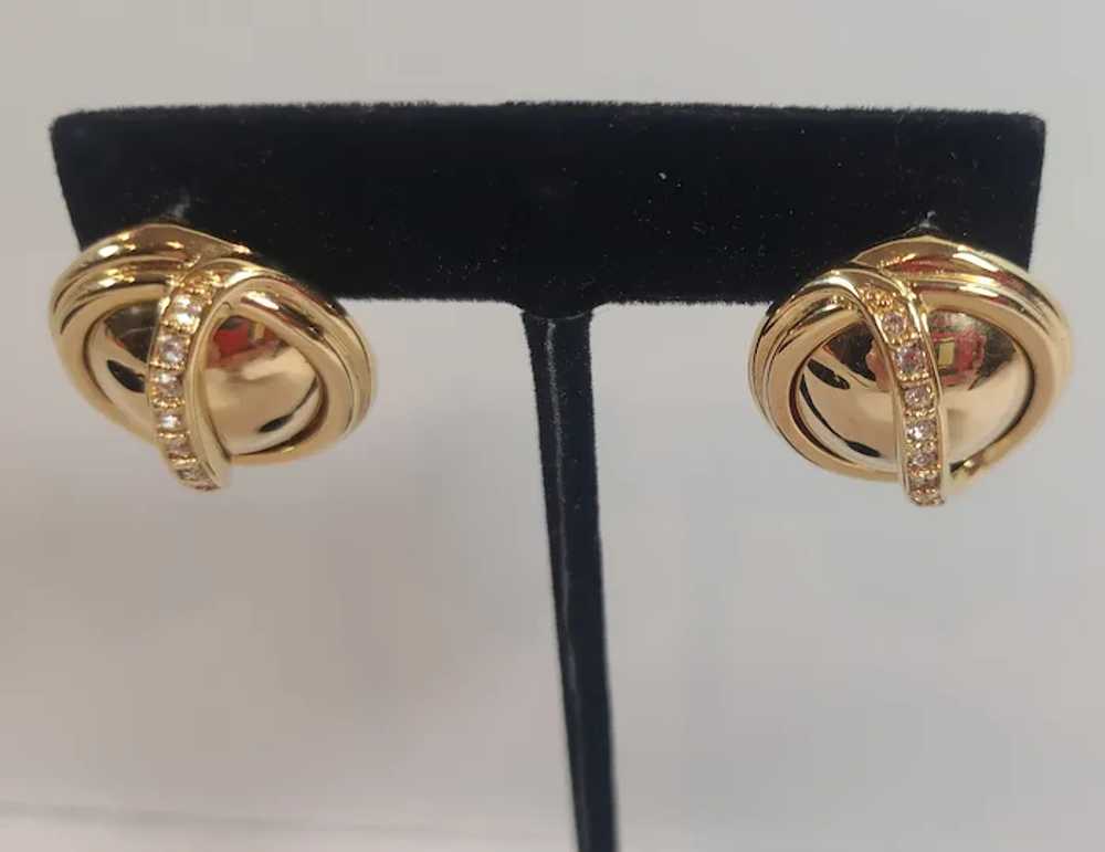 Vintage Joan Rivers Yellow Gold Tone Cage Earrings - image 6