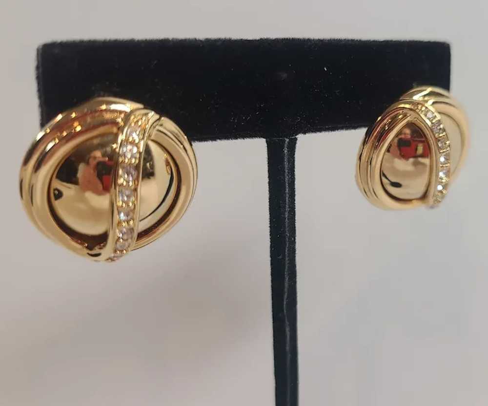 Vintage Joan Rivers Yellow Gold Tone Cage Earrings - image 7