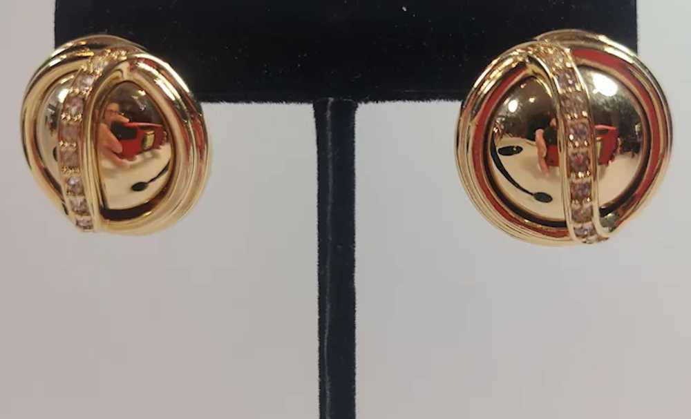 Vintage Joan Rivers Yellow Gold Tone Cage Earrings - image 8