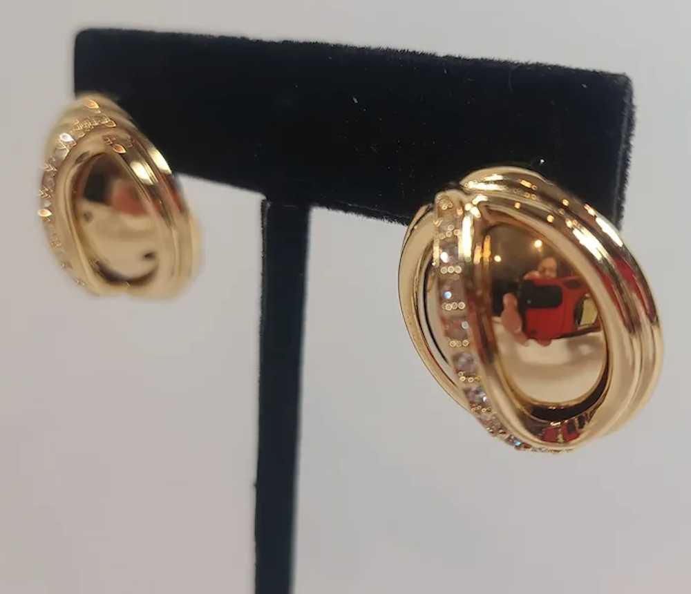 Vintage Joan Rivers Yellow Gold Tone Cage Earrings - image 9