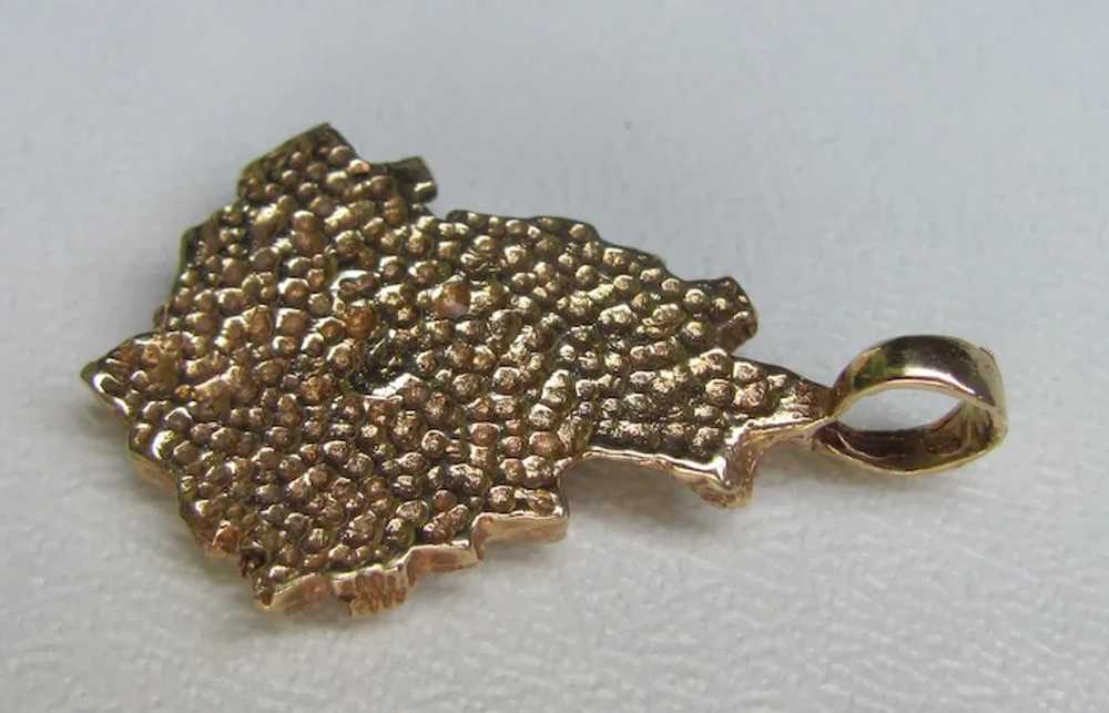 Vintage 14K Brutalist Pendant Mid 20th Century - image 4