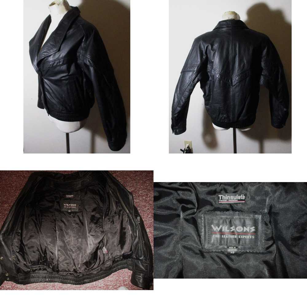 Vintage Women's WILSONS Leather Black 100% Leathe… - image 4
