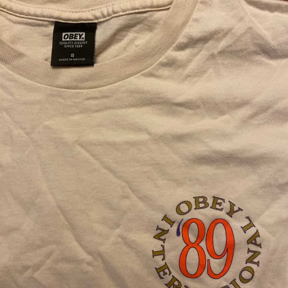 Obey beige graphic tee - image 4