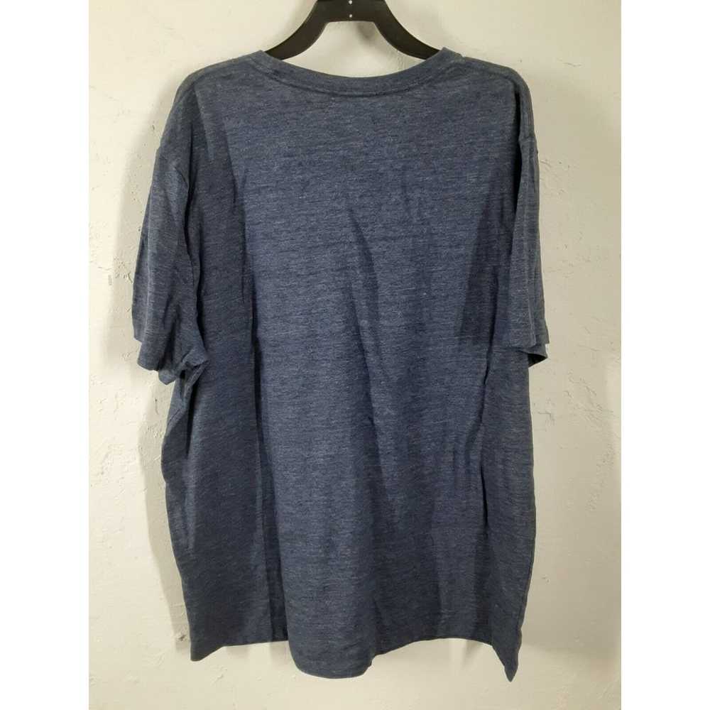 Lucky Brand T Shirt Large Heather Blue Graphic Am… - image 4