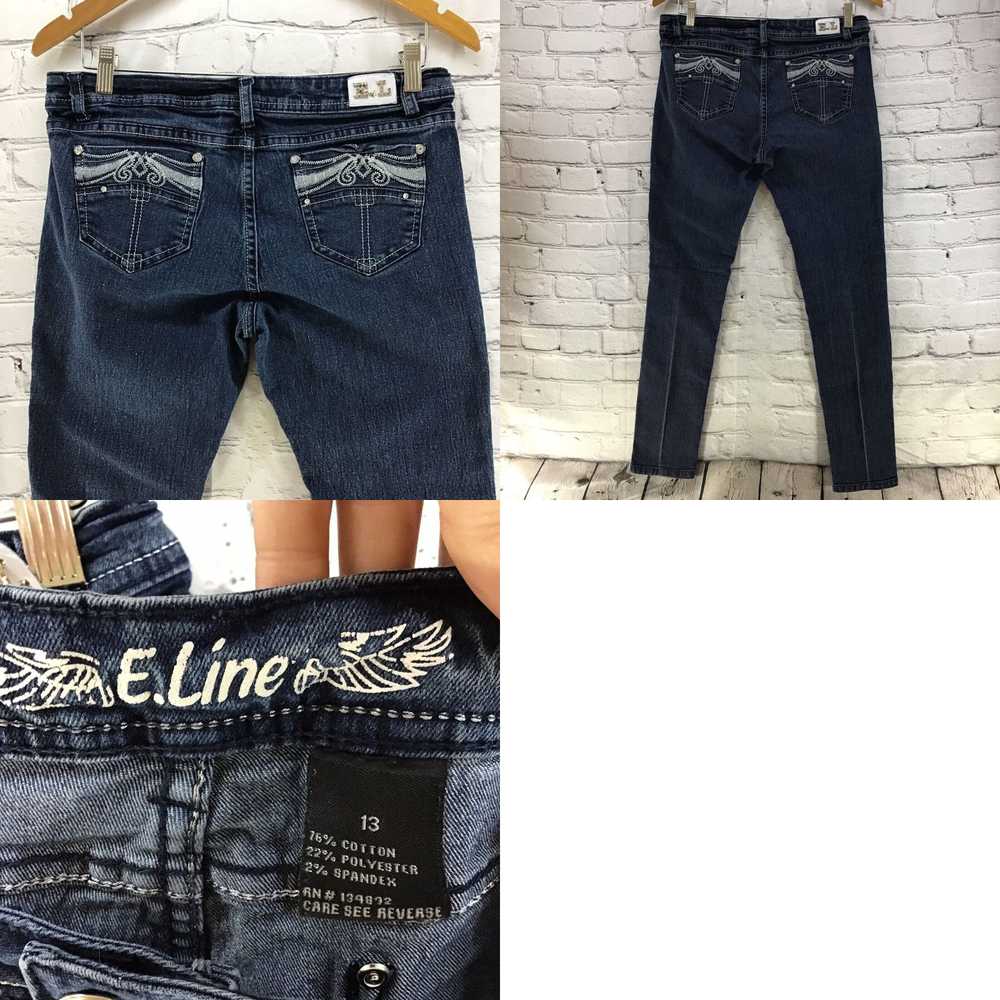 Vintage E. Line Blue Skinny Jeans Juniors Sz 13 - image 4