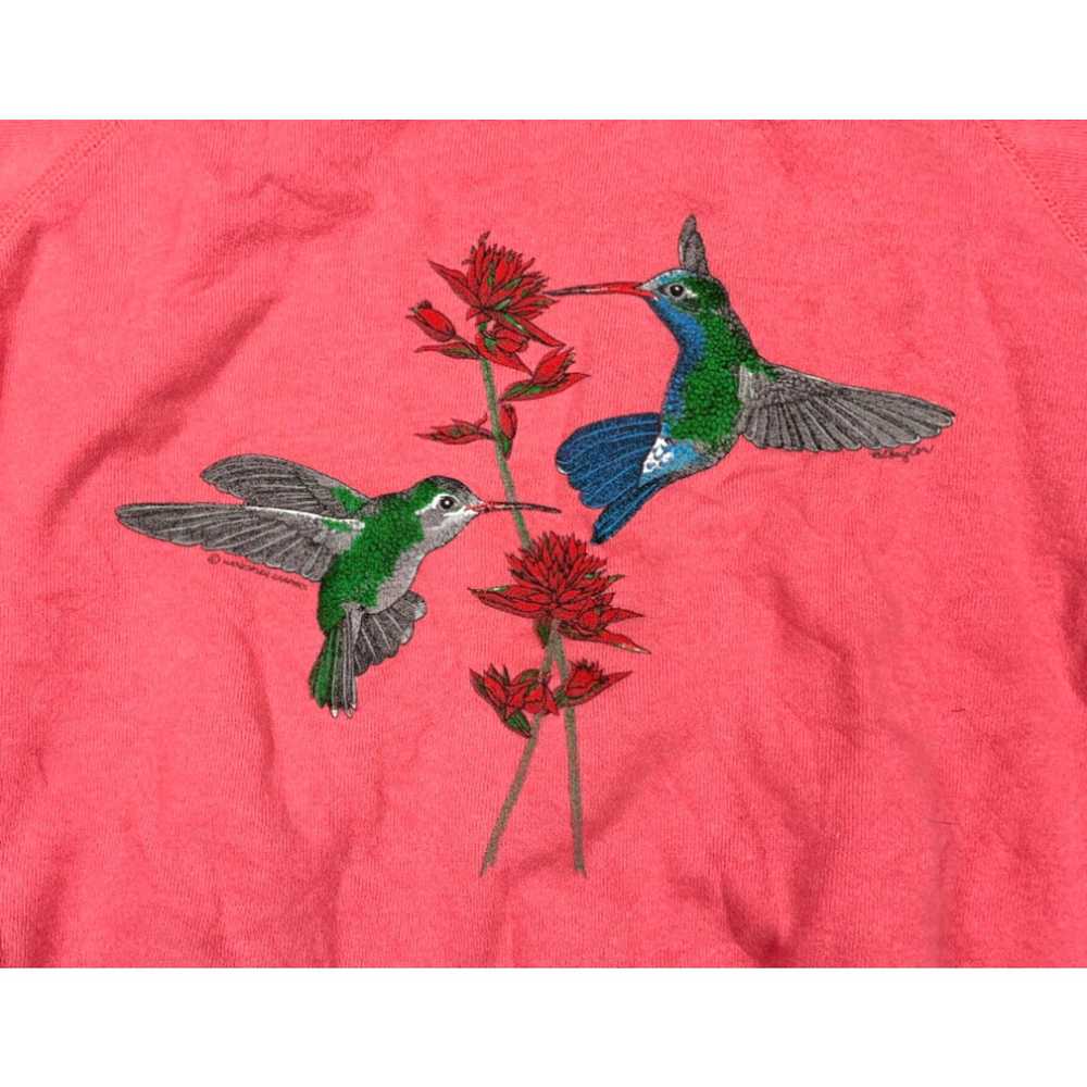 Pinko VTG 90s Pink Hummingbird Print Pullover Swe… - image 2