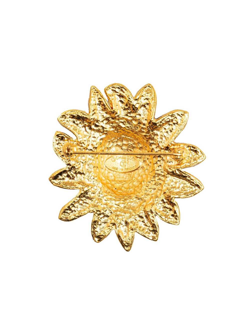 Chanel Metal Lion Head Brooch with Pin Closure - image 2