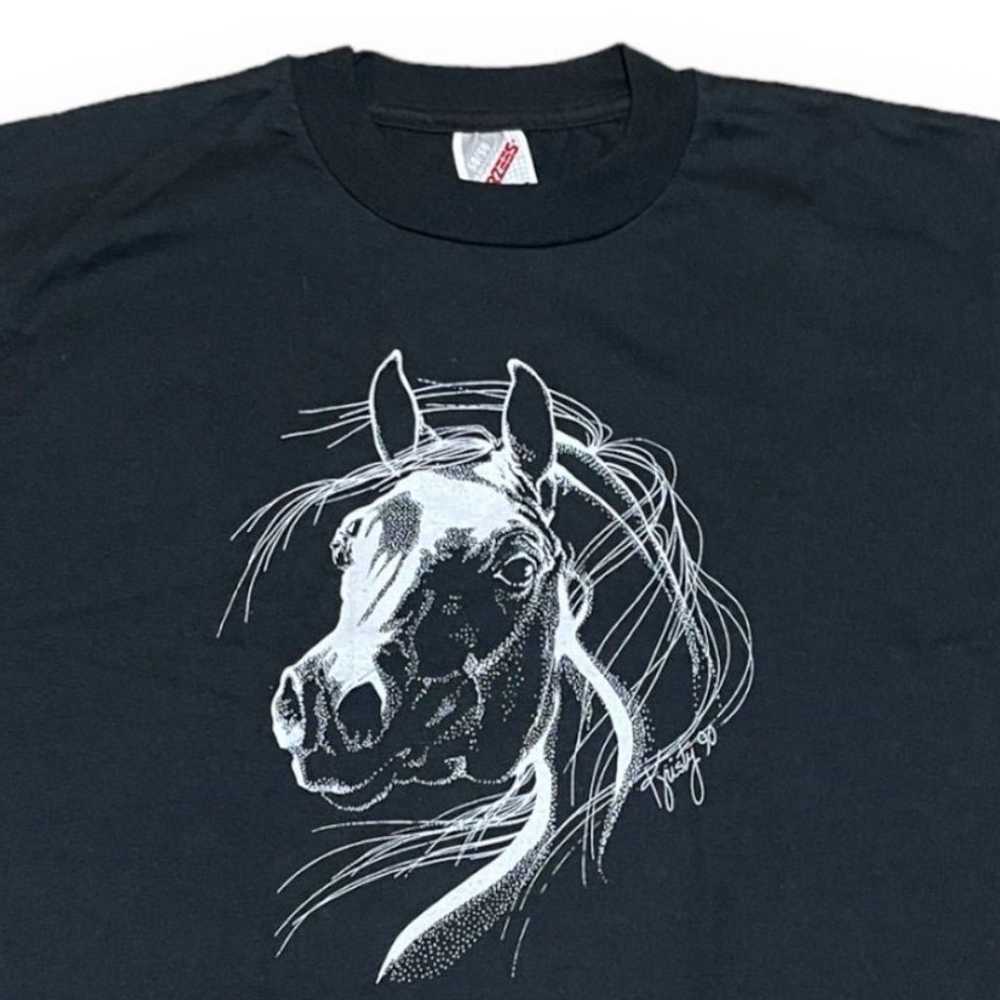 90's Horse Kristy 90 T Shirt Vintage Jerzees Blac… - image 2