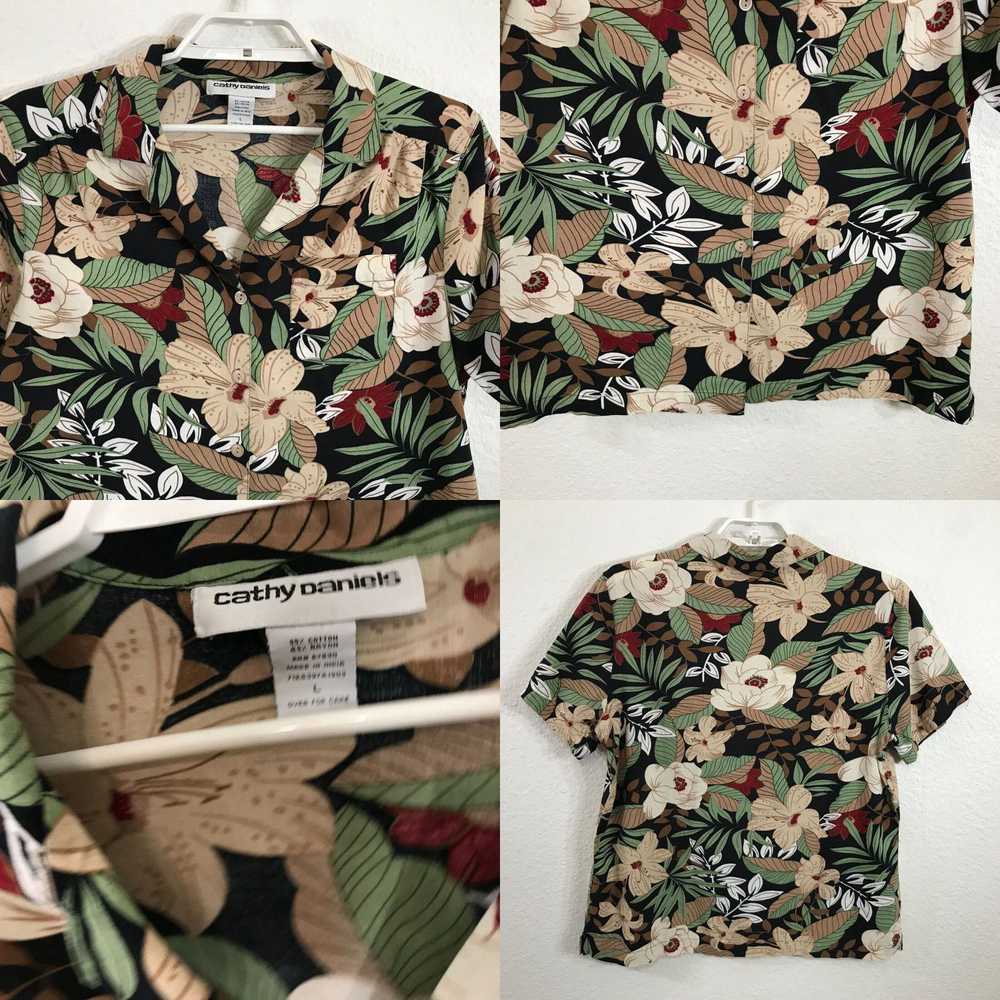 Blend Cathy Daniels Hawaiian Shirt Size L Cotton … - image 4