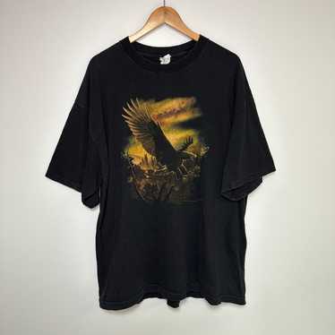 Vintage Vintage Eagle Shirt 90s Black T-Shirt Nat… - image 1