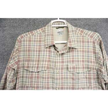 Vintage Columbia GRT Shirt Mens XL Gray Plaid But… - image 1