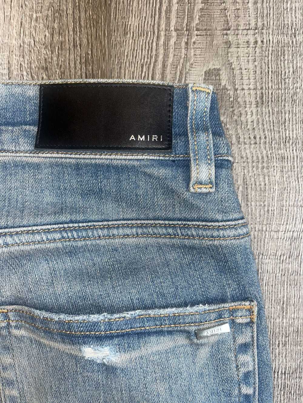 Amiri Amiri Black Leather Patch Jeans - image 5