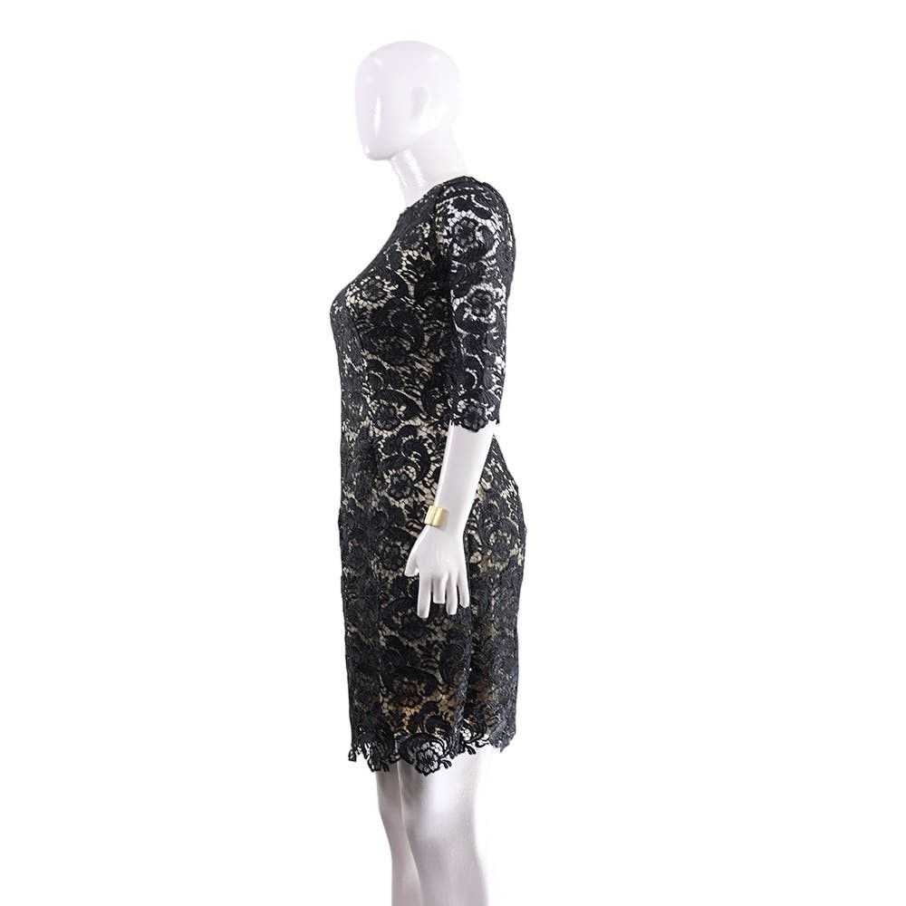 The Unbranded Brand Chic Black Lace Overlay Midi … - image 3