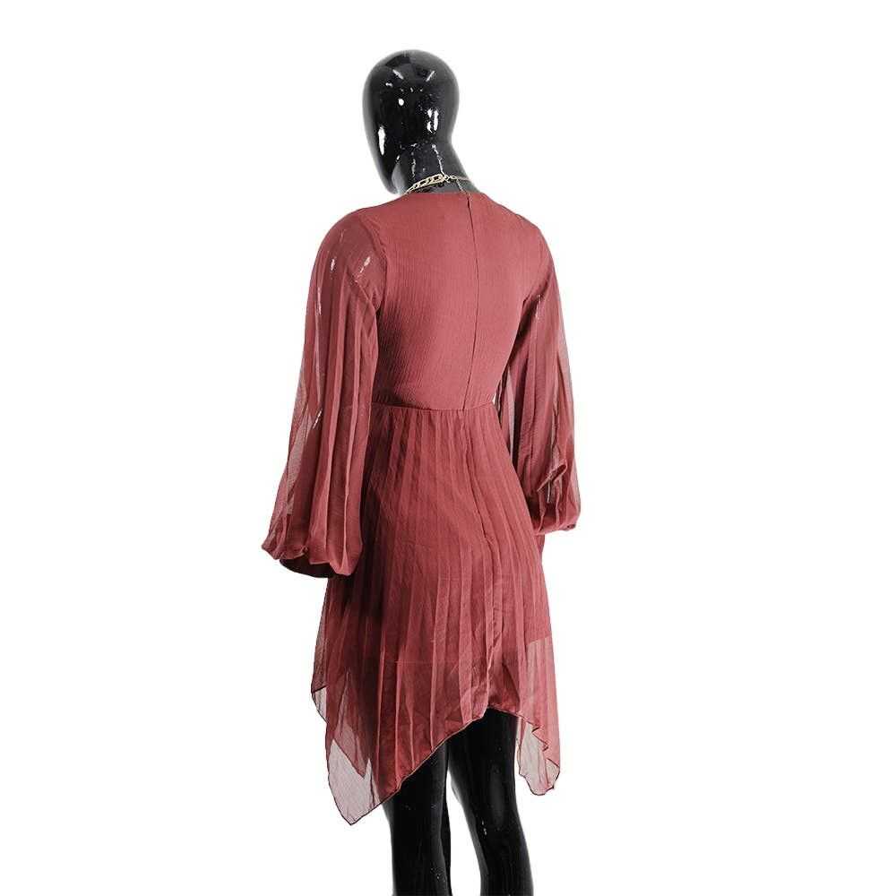 Asos Burgundy Sheer Midi Dress with Flowy Sleeves… - image 3
