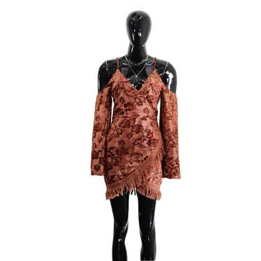 The Unbranded Brand Boho Terracotta Lace Trim Dres
