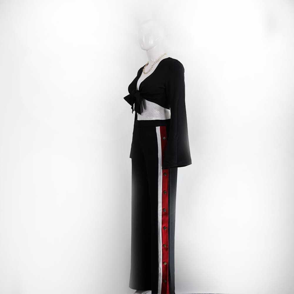 Zara Elegant Zara Black Trousers with Red Side St… - image 2