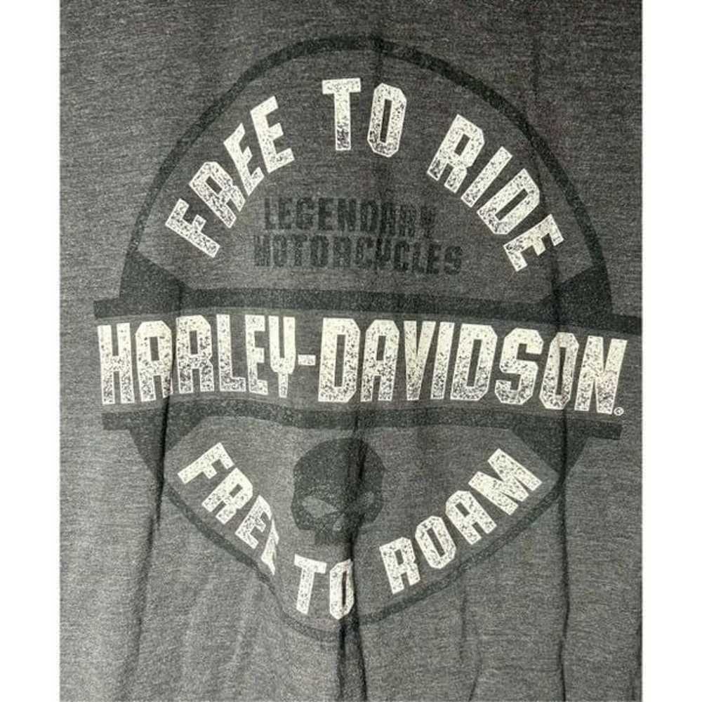 Harley Davidson Free to Ride Free to Roam Gray T-… - image 3
