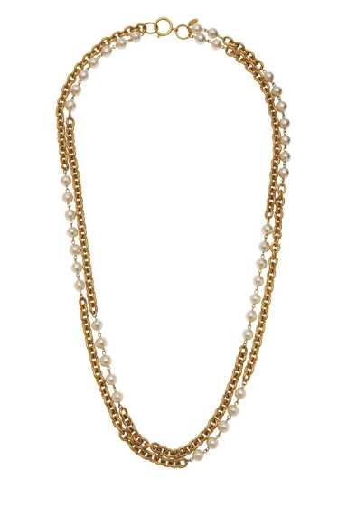 Gold & Faux Pearl Layered Necklace Large