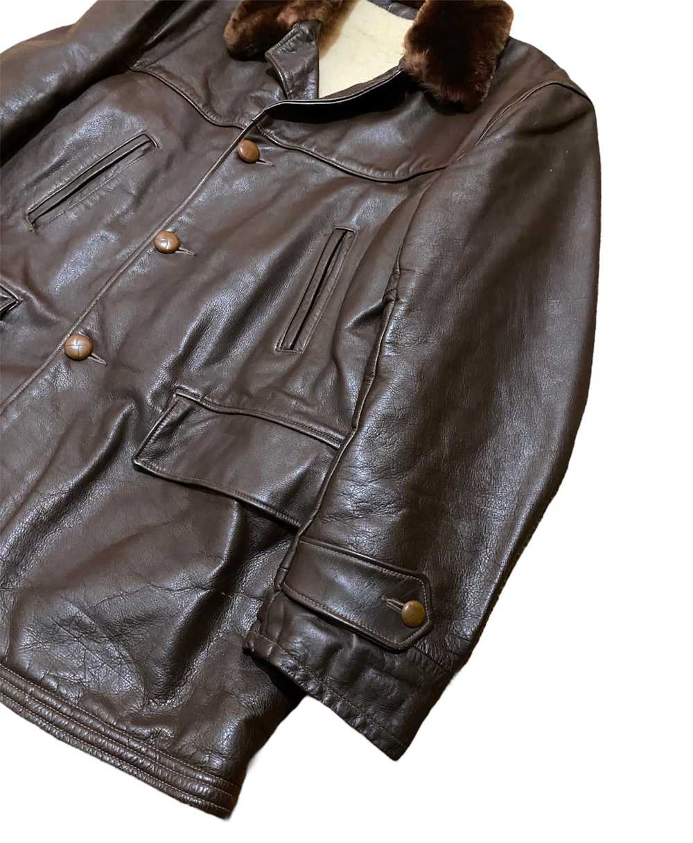 Military × Very Rare × Vintage Retro Horsehide 30… - image 1