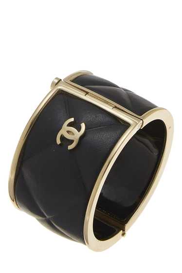 Black Quilted Leather Cuff