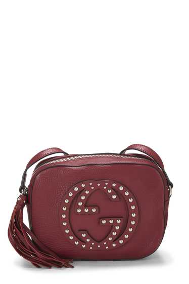 Burgundy Grained Leather Studded Soho Disco