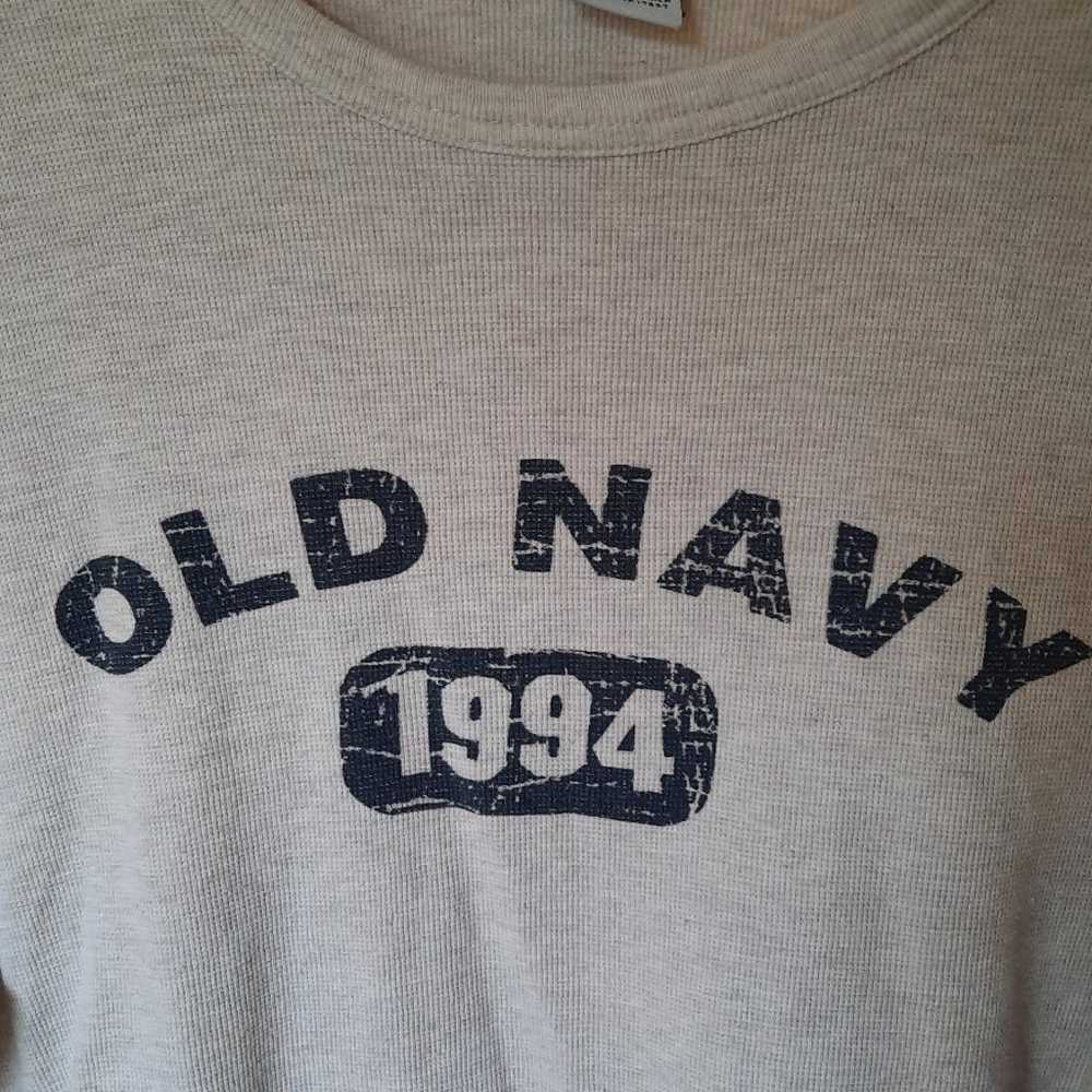 Vintage 1990s Men's Old Navy Distressed Long Slev… - image 2