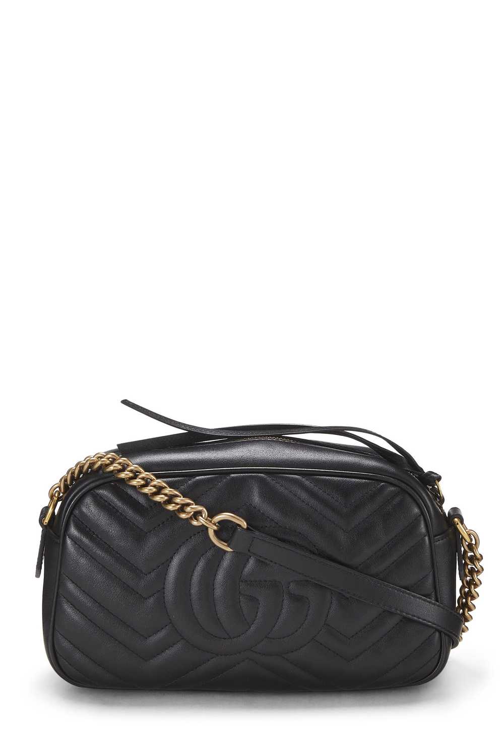 Black Leather GG Marmont Crossbody Small - image 4
