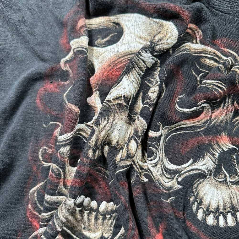 Cyber Y2K skulls gothic graphic t-shirt - image 3