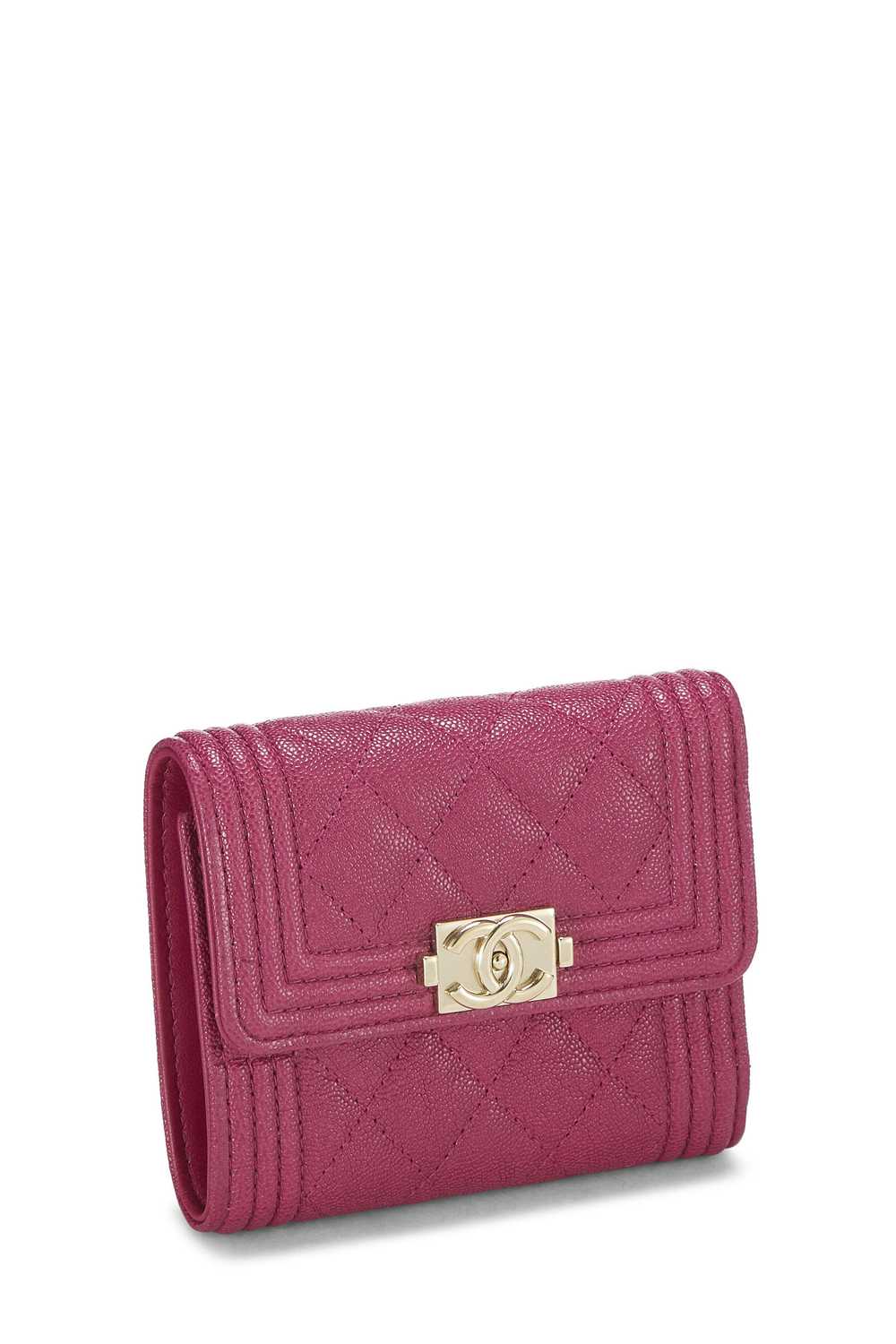 Purple Quilted Caviar Boy Compact Wallet - image 2