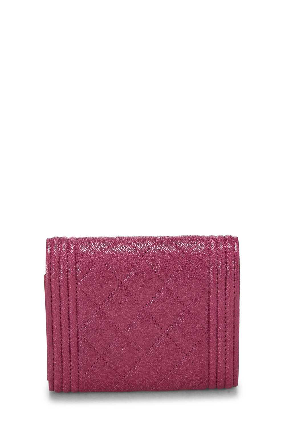 Purple Quilted Caviar Boy Compact Wallet - image 3