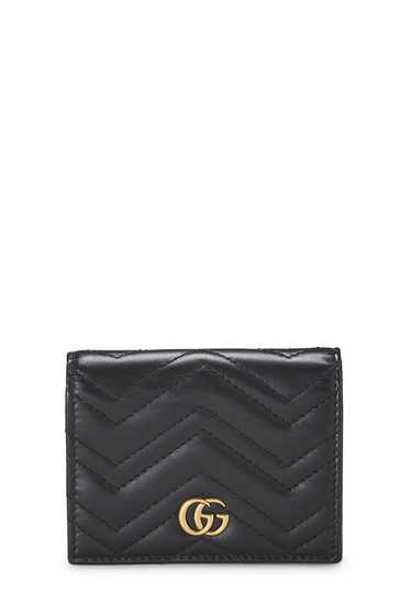 Black Leather GG Marmont Card Case