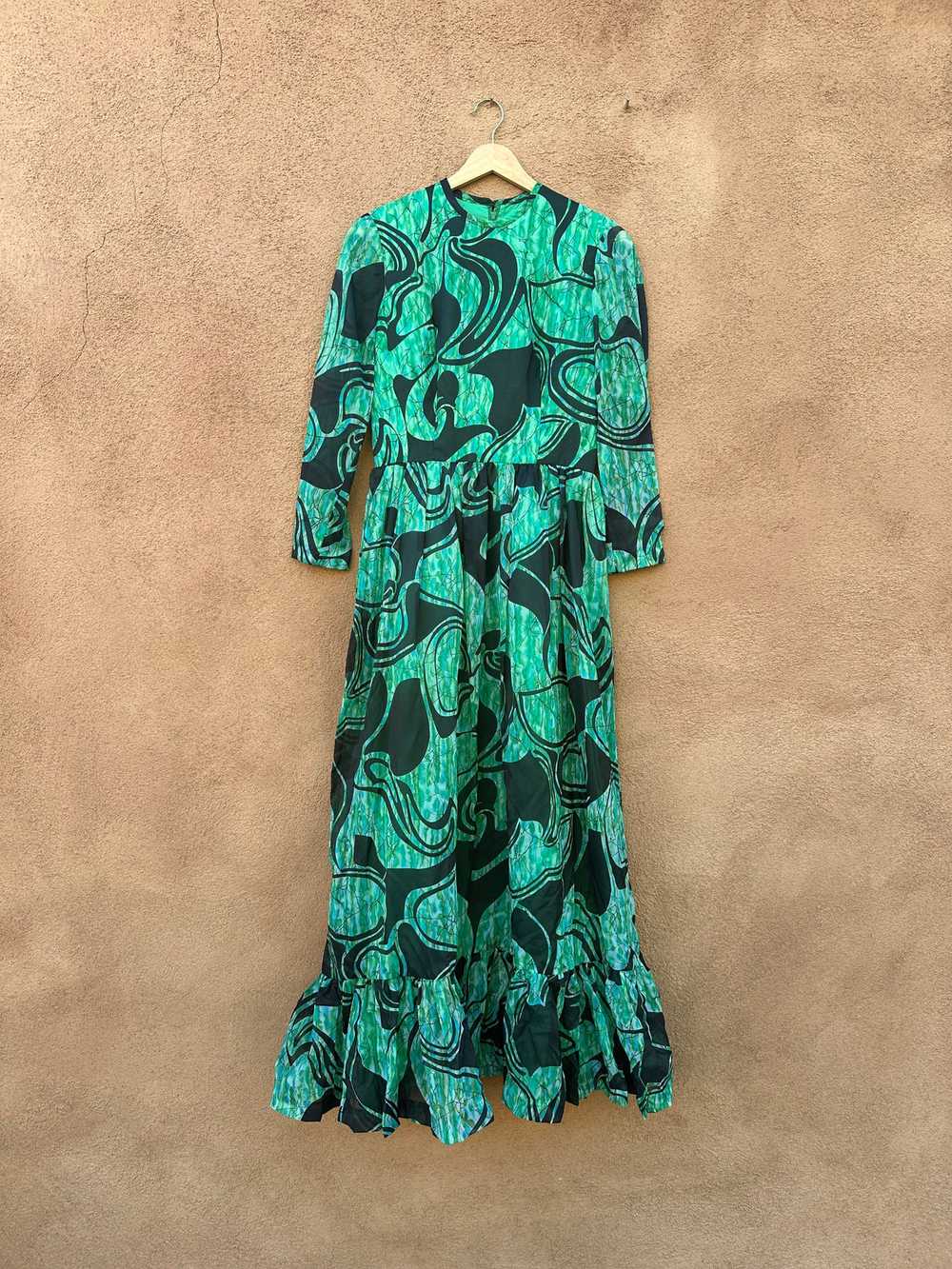 Lilli Russell Green & Black 1960's Dress - image 1