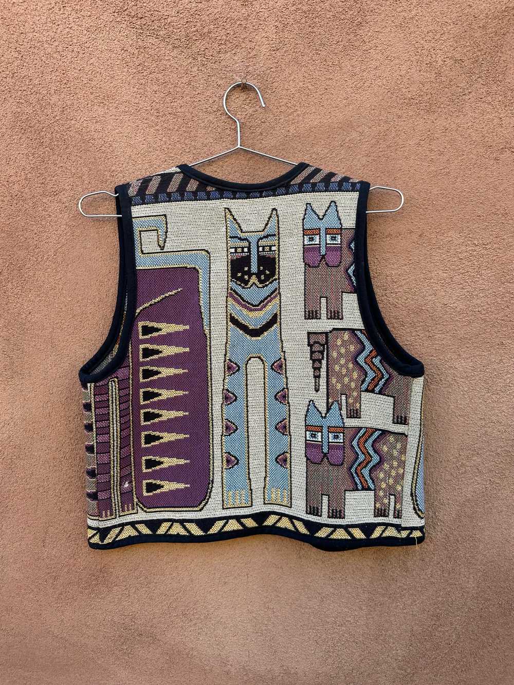 Kokopelli Santa Fe Style Cat Tapestry Vest - image 1