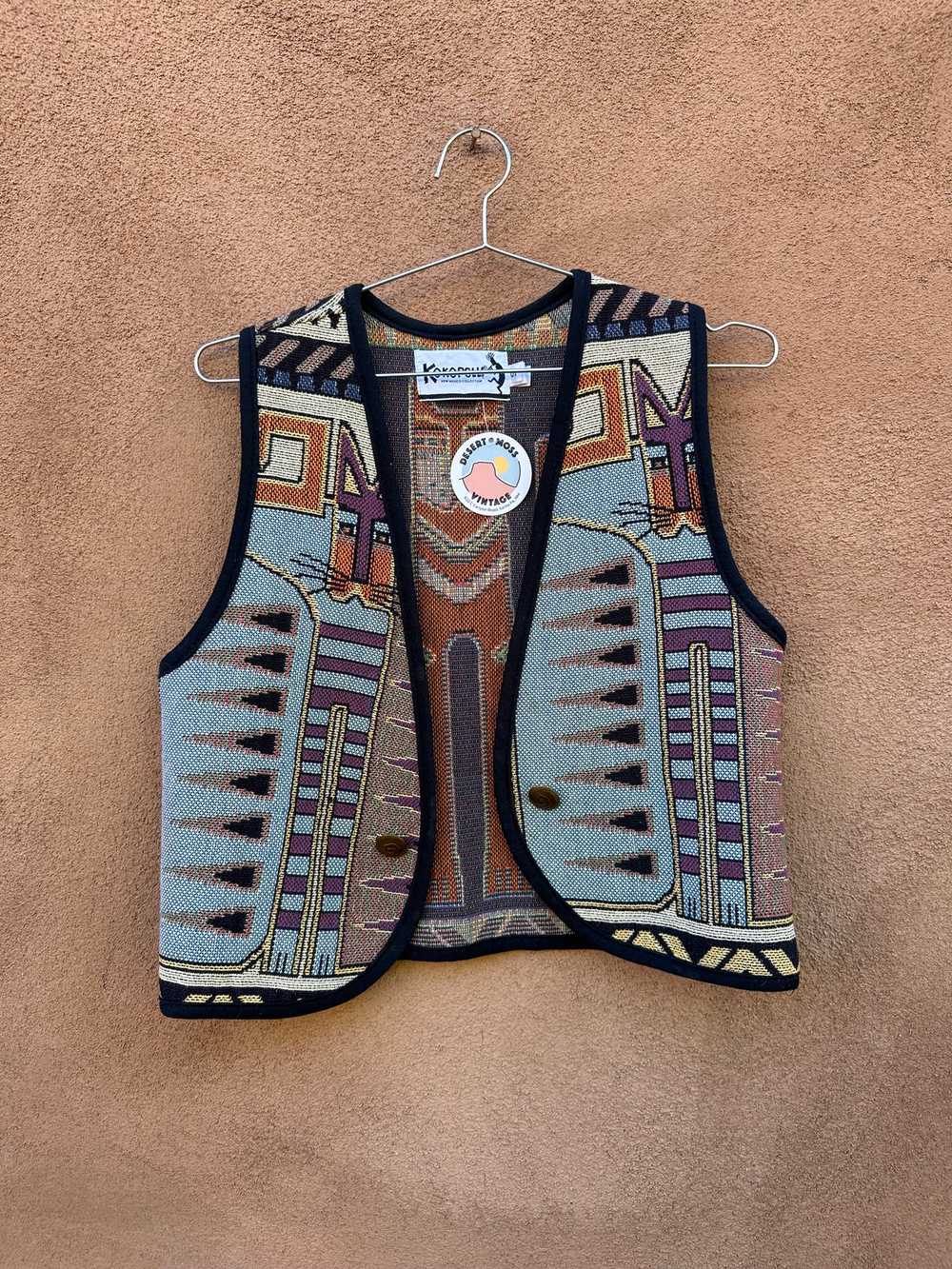 Kokopelli Santa Fe Style Cat Tapestry Vest - image 2