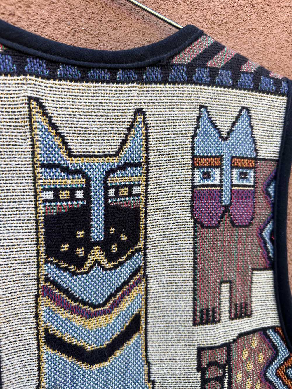 Kokopelli Santa Fe Style Cat Tapestry Vest - image 3