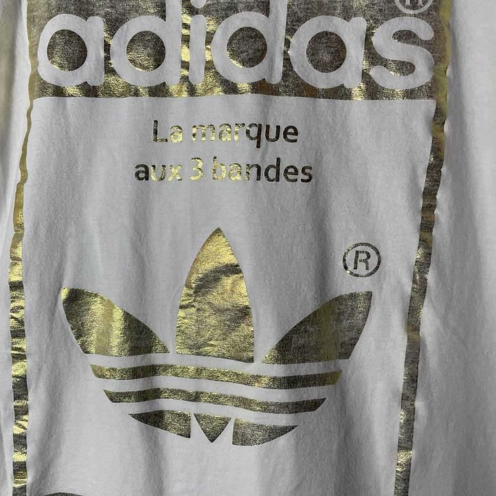 ADIDAS ORIGINALS T-Shirt Mens White Gold Short Sl… - image 3