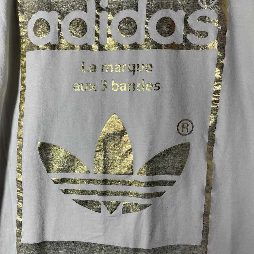 ADIDAS ORIGINALS T-Shirt Mens White Gold Short Sl… - image 4