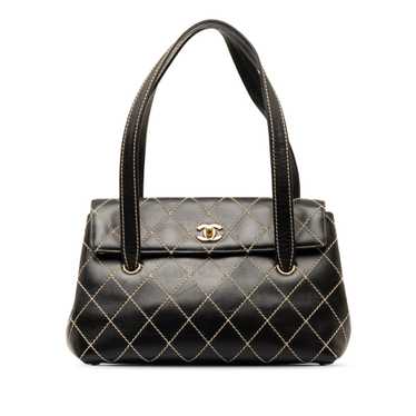 Product Details Chanel Black CC Wild Stitch Lambs… - image 1