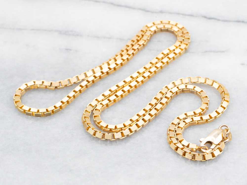 Yellow Gold Heavy Box Chain with Lobster Clasp - image 1
