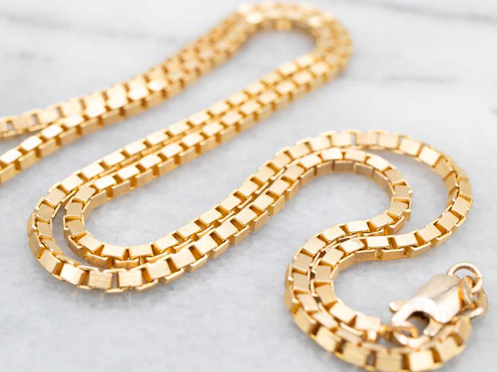Yellow Gold Heavy Box Chain with Lobster Clasp - image 3
