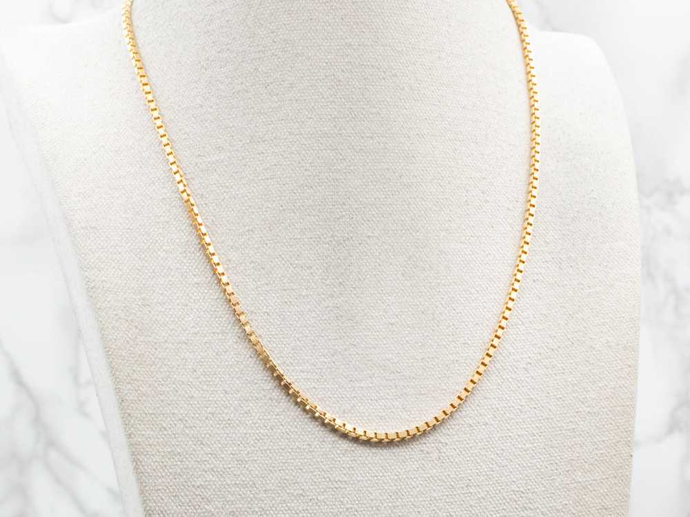 Yellow Gold Heavy Box Chain with Lobster Clasp - image 4