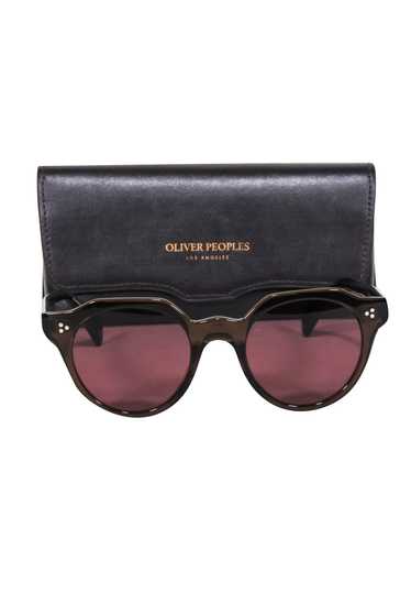 Oliver Peoples - Brown Translucent Round Sunglasse