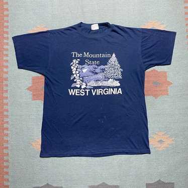 Vintage 80s t shirt West Virginia mountain state … - image 1