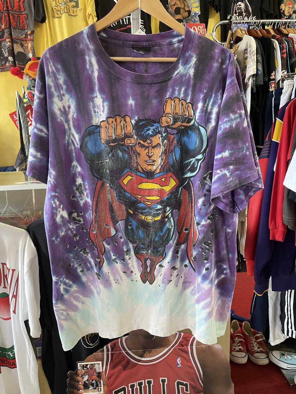 Changes 1997 Vintage DC Comics SUPERMAN Tie-Dye T… - image 2