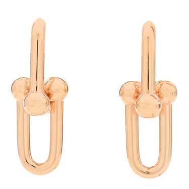 TIFFANY 18K Rose Gold Large HardWear Link Earrings - image 1