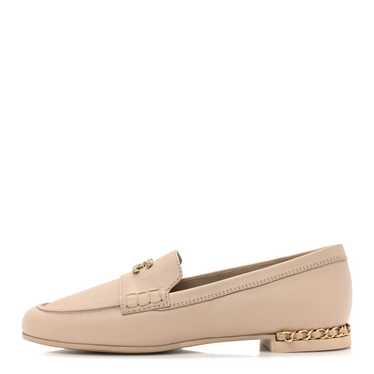 CHANEL Calfskin CC Chain Mocassin Loafers 39 Beige - image 1
