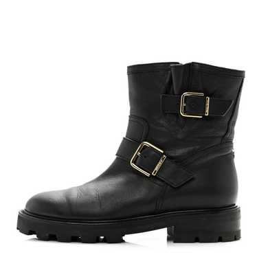 JIMMY CHOO Smooth Calfskin Youth Biker Boots 38 Bl