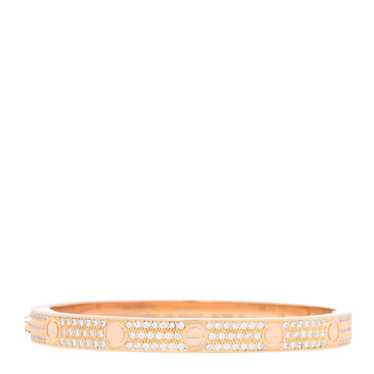 CARTIER 18K Pink Gold Diamond LOVE Paved Bracelet… - image 1