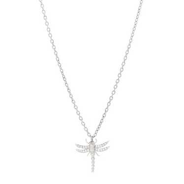 TIFFANY Platinum Diamond Dragonfly Pendant Necklac