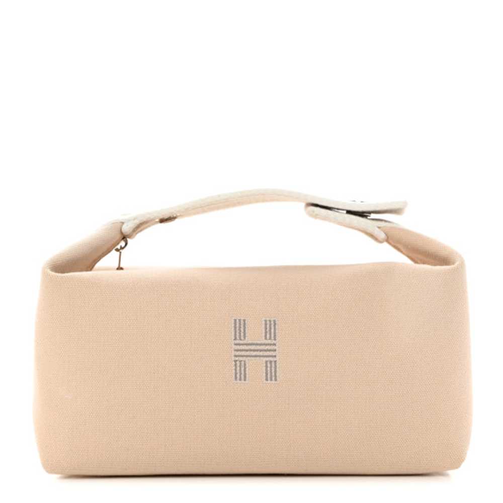 HERMES Canvas Small Bride-A-Brac Pouch Natural - image 1